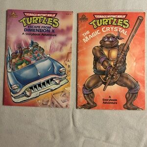 TMNT Teenage Mutant Ninja Turtles A Storybook Adventure Set of 2 - 90s Mirage